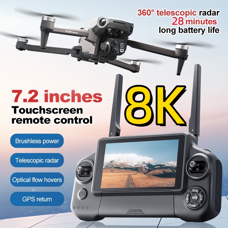 Drone Camera Hd - 8K 3 Eksenli Gimbal Fırçasız 7.2